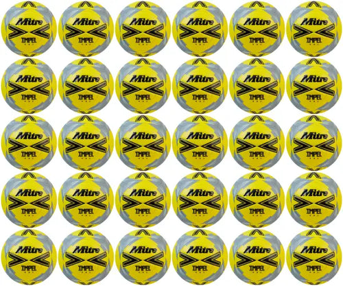 30 Multi-Buy Mitre Impel One 24 Football - Yellow/Black/Grey - Size 5
