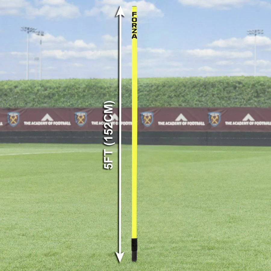 FORZA 5ft Spring Loaded Slalom Training Poles [8 Pack] - Fluro Yellow